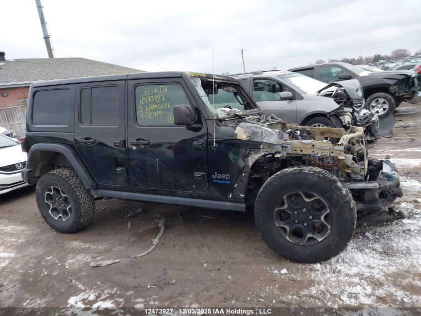 2021 Jeep Wrangler 4Xe Unlimited Rubicon VIN: 1C4JJXR60MW716479 Lot: 12473927