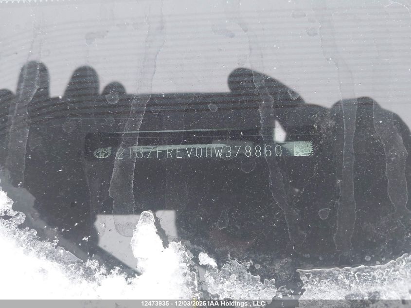 2017 Toyota Rav4 Le VIN: 2T3ZFREV0HW378860 Lot: 12473935