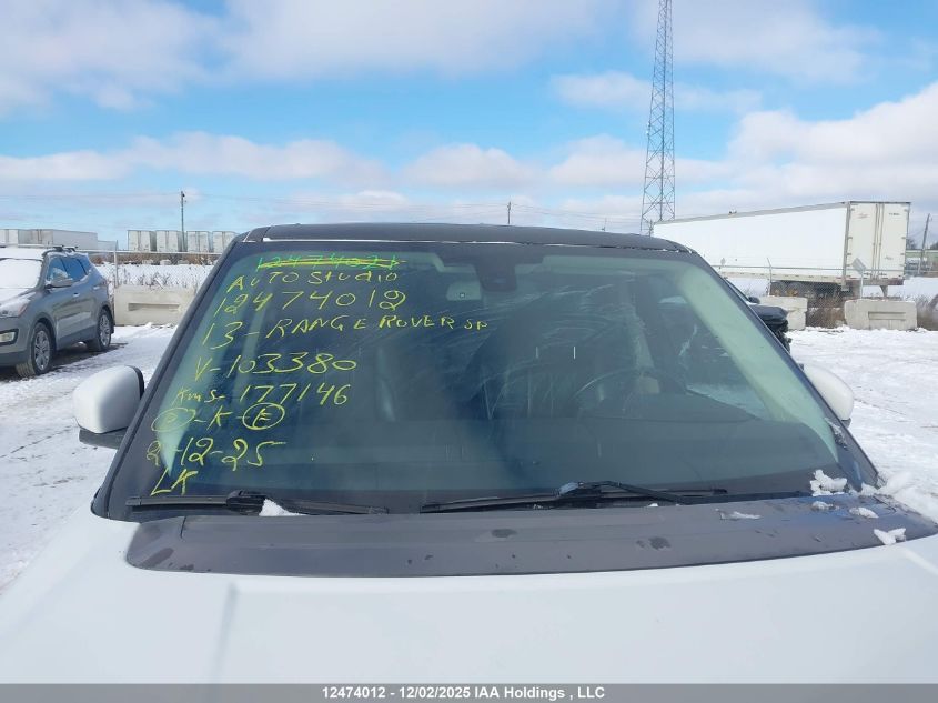 2013 Land Rover Range Rover Supercharged VIN: SALGS2EF9DA103380 Lot: 12474012