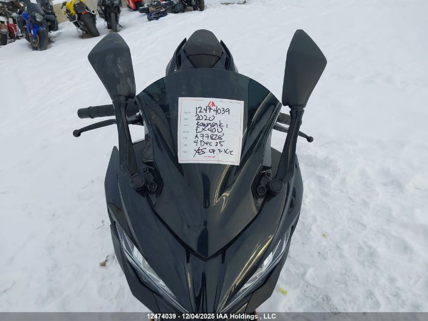 2020 Kawasaki Ex400 VIN: JKAEXKG10LDA77828 Lot: 12474039