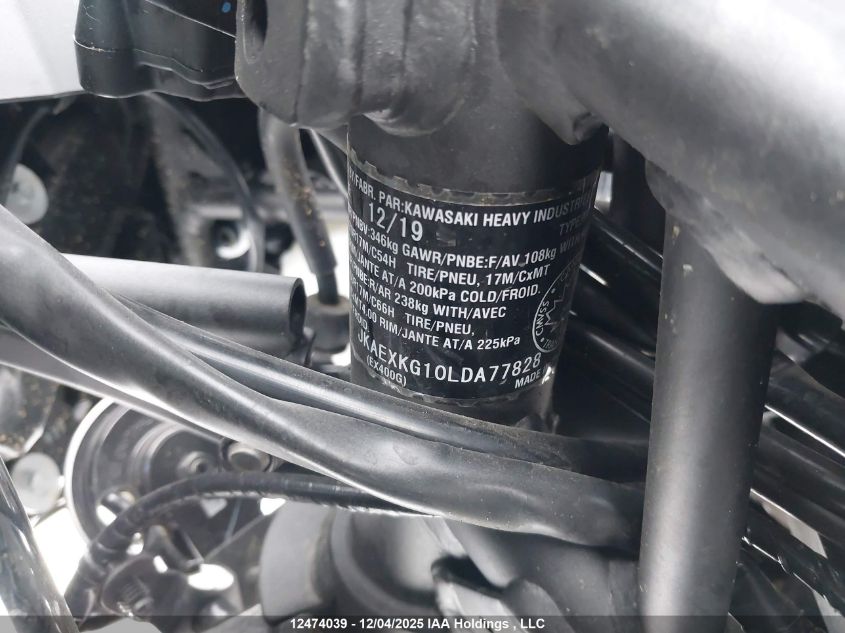 2020 Kawasaki Ex400 VIN: JKAEXKG10LDA77828 Lot: 12474039