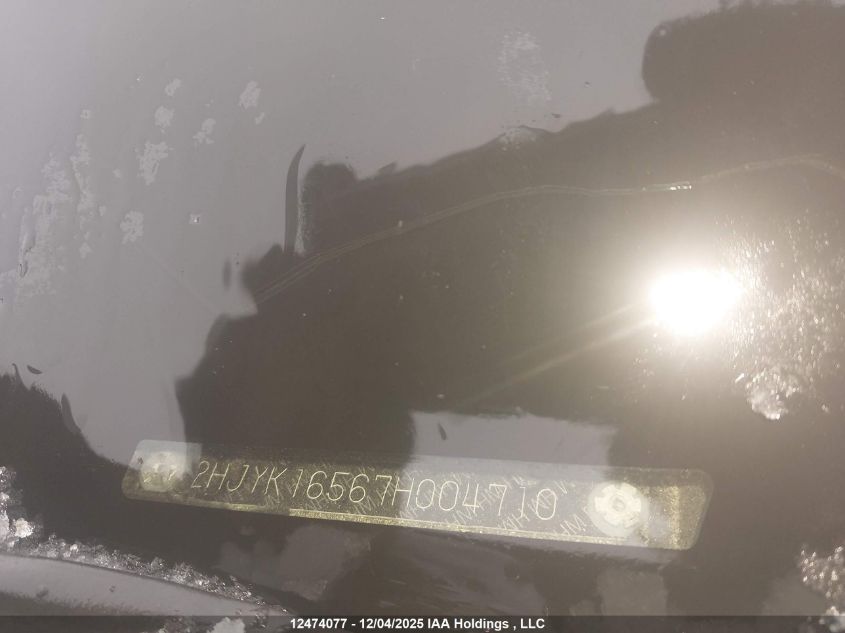 2007 Honda Ridgeline Rtl VIN: 2HJYK16567H004710 Lot: 12474077