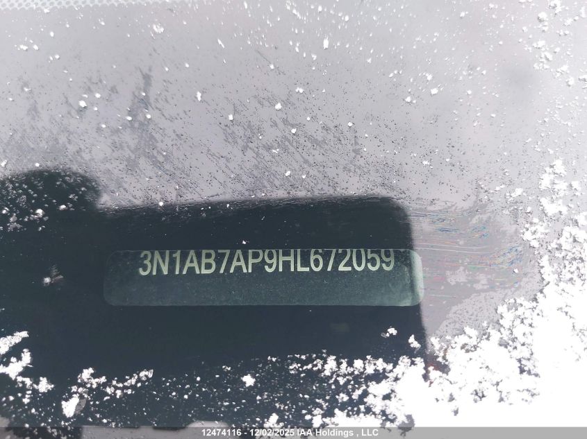 2017 Nissan Sentra S/Sv/Sr/Sl VIN: 3N1AB7AP9HL672059 Lot: 12474116