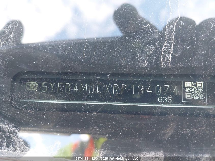 2024 Toyota Corolla Le VIN: 5YFB4MDEXRP134074 Lot: 12474133