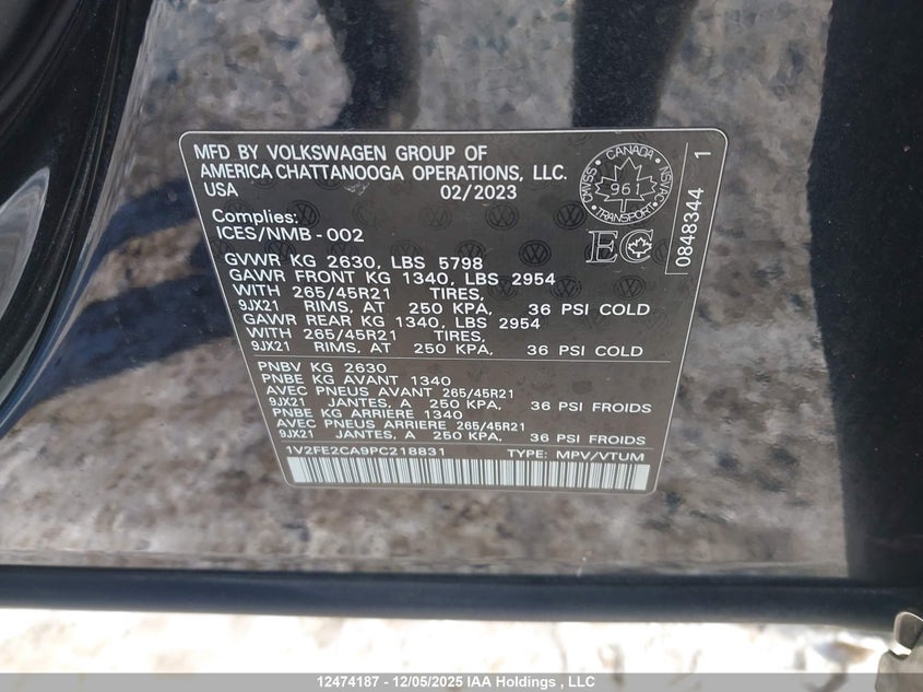 1V2FE2CA9PC218831 2023 VOLKSWAGEN ATLAS CROSS SPORT photo no. 9