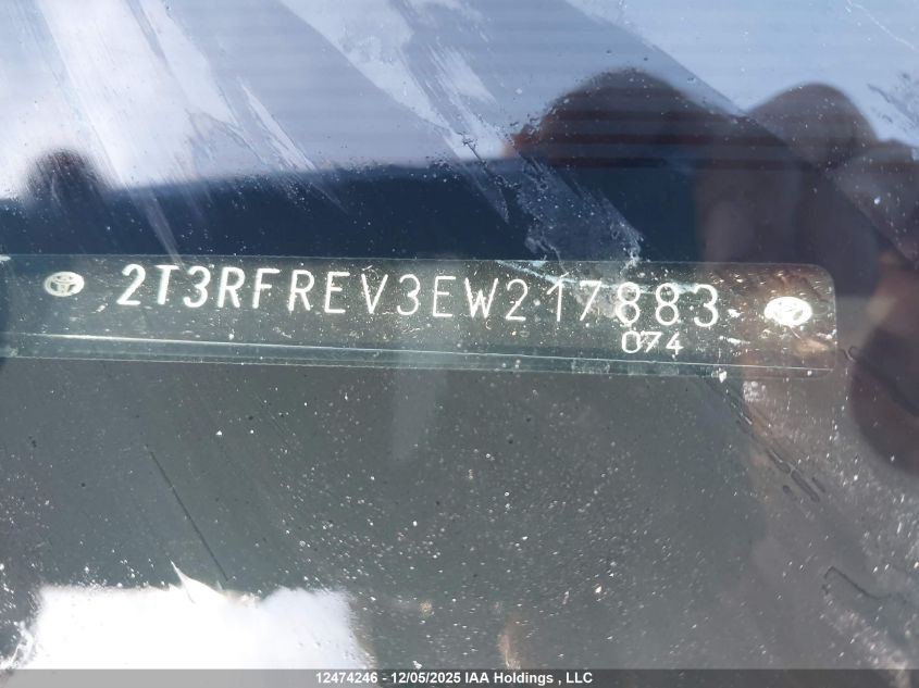 2014 Toyota Rav4 Xle VIN: 2T3RFREV3EW217883 Lot: 12474246