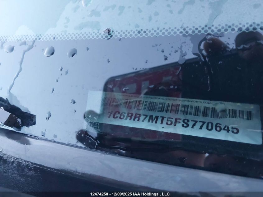 2015 Ram 1500 Sport VIN: 1C6RR7MT5FS770645 Lot: 12474250