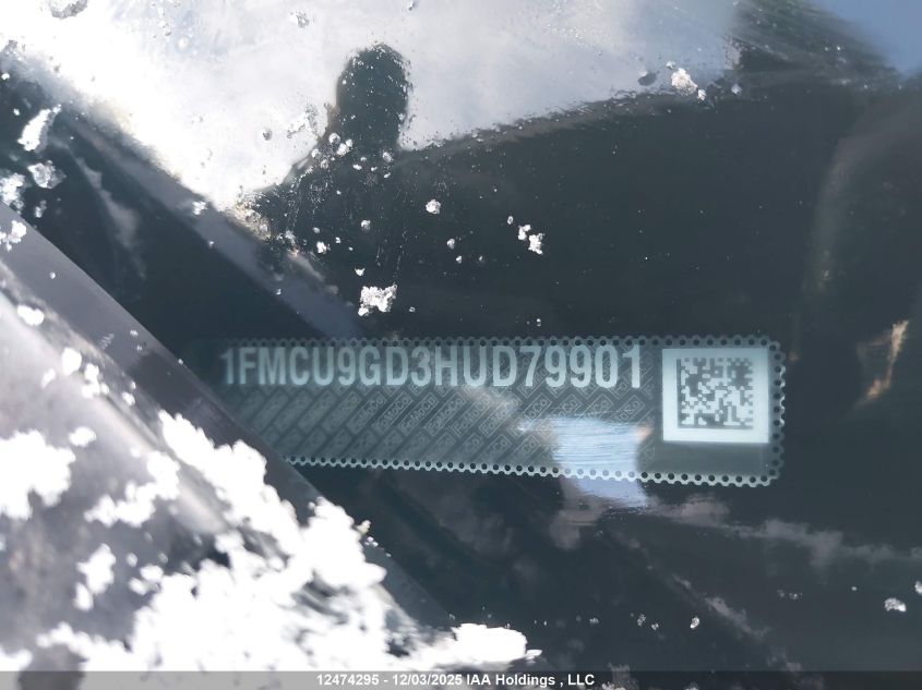 2017 Ford Escape Se VIN: 1FMCU9GD3HUD79901 Lot: 12474295