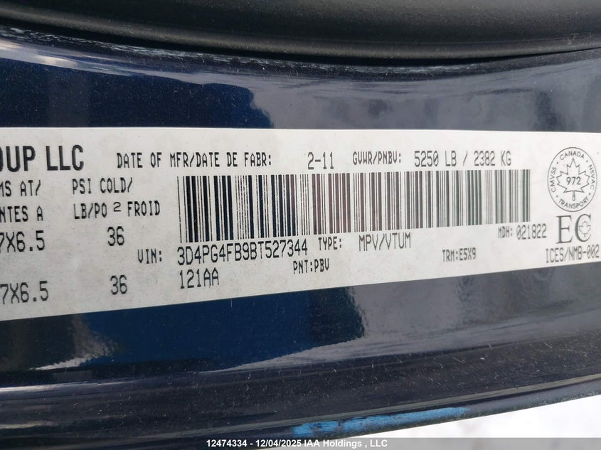 3D4PG4FB9BT527344 2011 DODGE JOURNEY photo no. 9