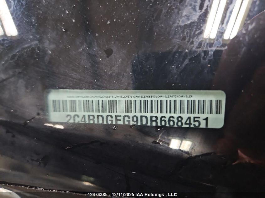 2013 Dodge Grand Caravan R/T VIN: 2C4RDGEG9DR668451 Lot: 12474385