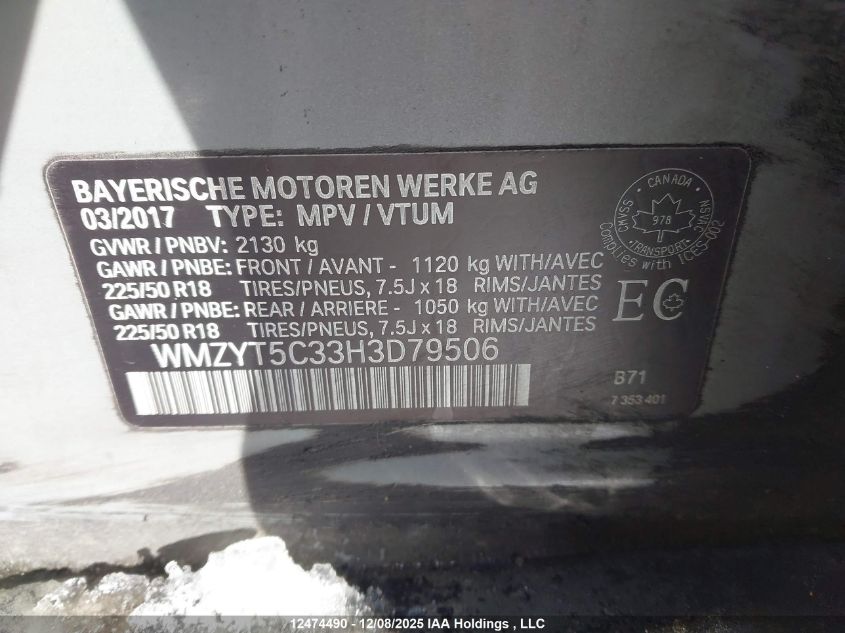 2017 Mini Cooper S Countryman All4 VIN: WMZYT5C33H3D79506 Lot: 12474490