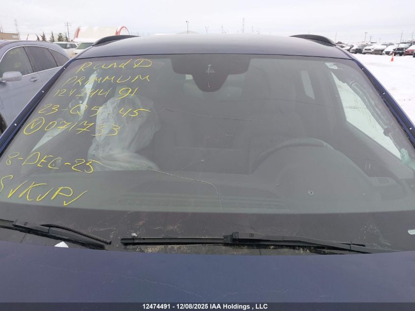 2023 Audi Q5 45 Komfort VIN: WA1AAAFY4P2071733 Lot: 12474491