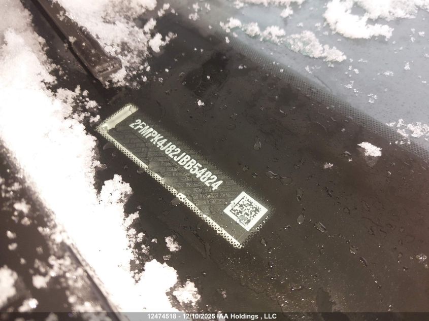 2018 Ford Edge VIN: 2FMPK4J82JBB54824 Lot: 12474518