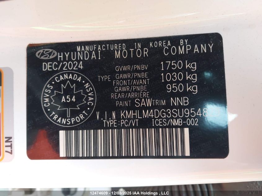 2025 Hyundai Elantra Sel Sport VIN: KMHLM4DG3SU954829 Lot: 12474609