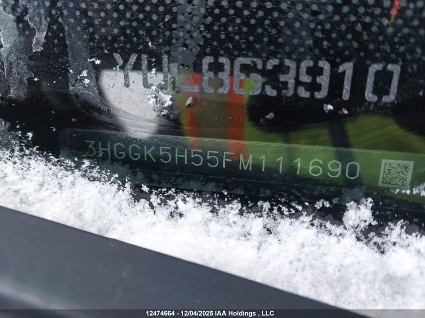 2015 Honda Fit Lx VIN: 3HGGK5H55FM111690 Lot: 12474664