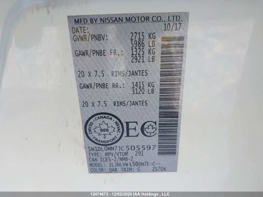 2018 Infiniti Qx60 VIN: 5N1DL0MM7JC505597 Lot: 12474673