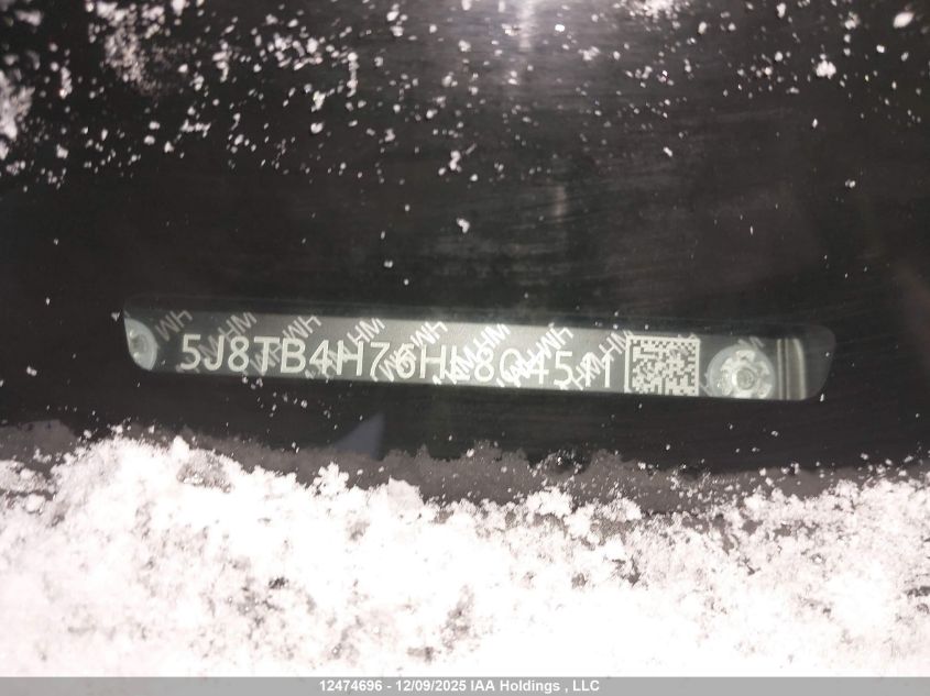 2017 Acura Rdx Elite VIN: 5J8TB4H76HL804511 Lot: 12474696