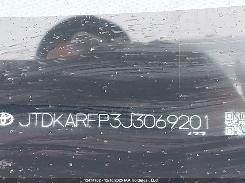 2018 Toyota Prius Prime Upgrade VIN: JTDKARFP3J3069201 Lot: 12474732