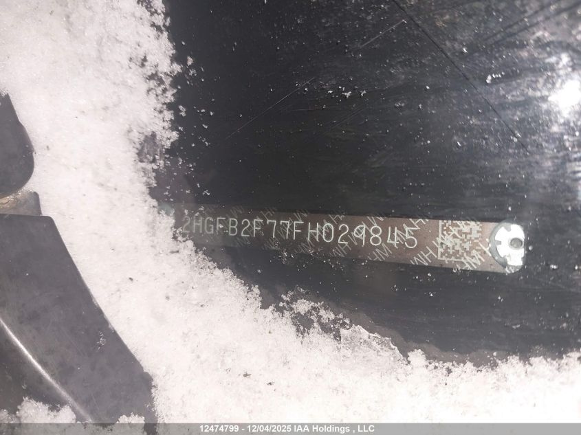 2015 Honda Civic VIN: 2HGFB2F77FH029845 Lot: 12474799
