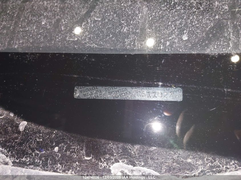 2010 Toyota Matrix VIN: 2T1KU4EE8AC511827 Lot: 12474806