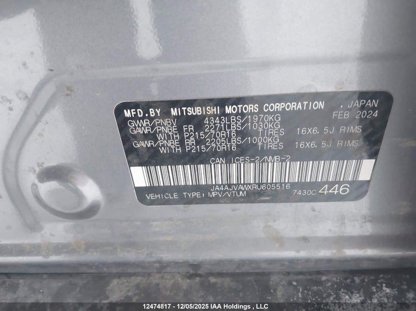 JA4AJVAWXRU605516 2024 MITSUBISHI RVR photo no. 19