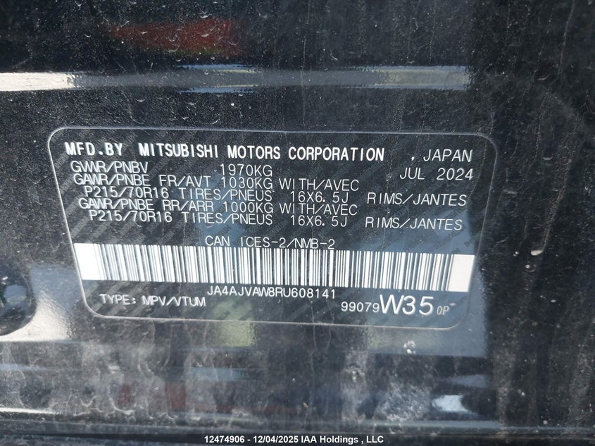 JA4AJVAW8RU608141 2024 MITSUBISHI RVR photo no. 18