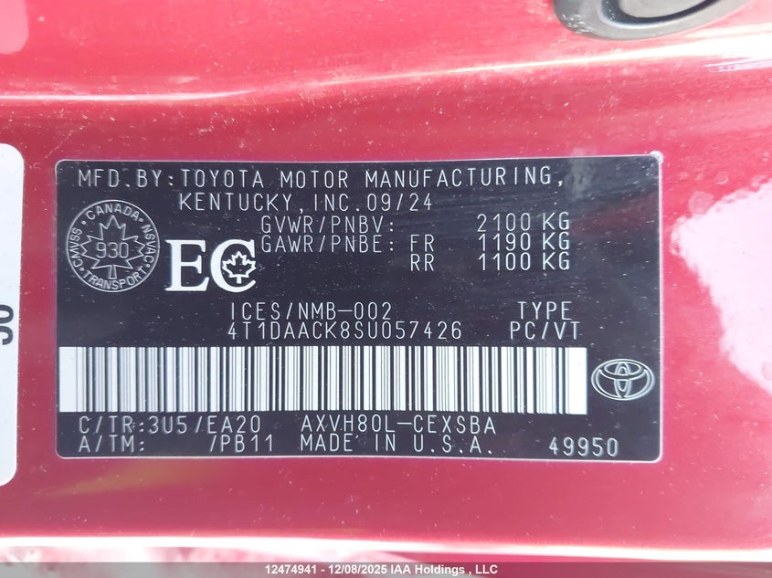 4T1DAACK8SU057426 2025 TOYOTA CAMRY photo no. 9