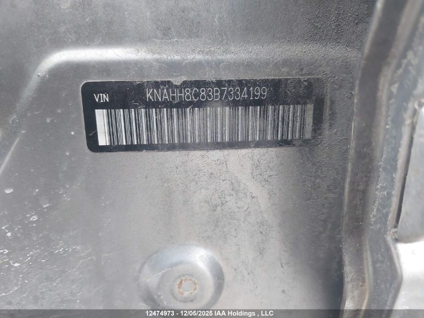 2011 Kia Rondo Ex/Ex-Premium VIN: KNAHH8C83B7334199 Lot: 12474973