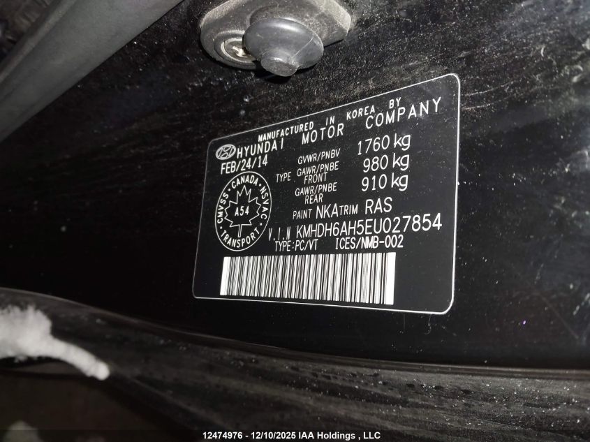 2014 Hyundai Elantra Coupe Gs/Se VIN: KMHDH6AH5EU027854 Lot: 12474976