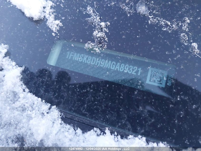 2021 Ford Explorer Xlt VIN: 1FMSK8DH9MGA89321 Lot: 12474992