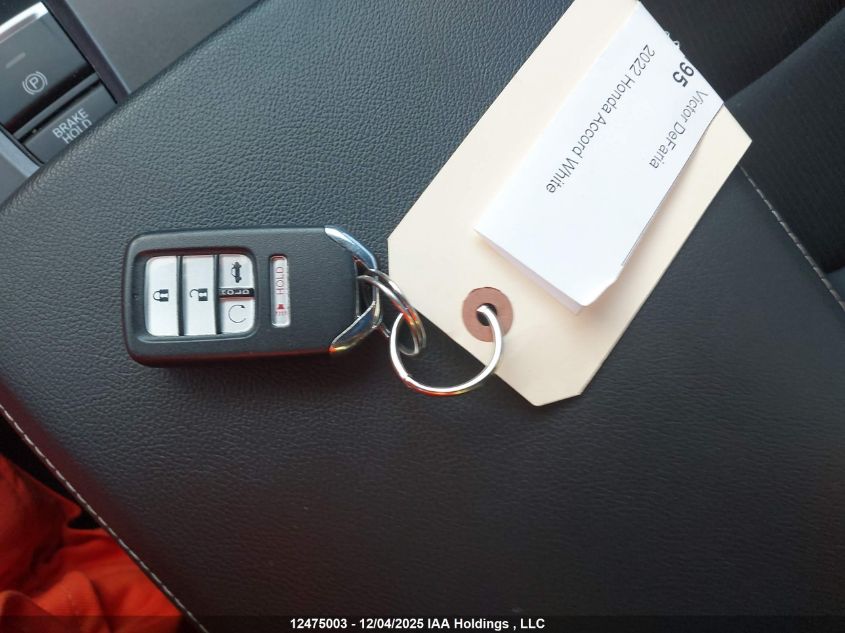 2022 Honda Accord Sport 2.0T VIN: 1HGCV2F3XNA800027 Lot: 12475003