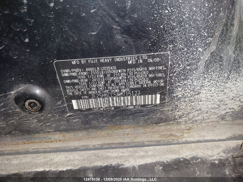 2010 Subaru Forester 2.5X Premium VIN: JF2SH6CC5AH715127 Lot: 12475138