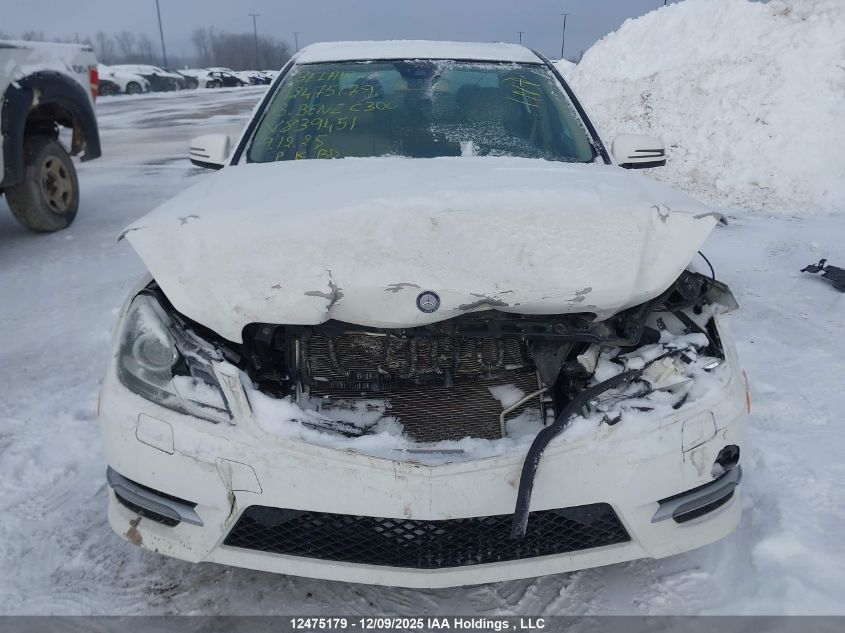 2013 Mercedes-Benz C 300 4Matic VIN: WDDGF8AB5DA839451 Lot: 12475179