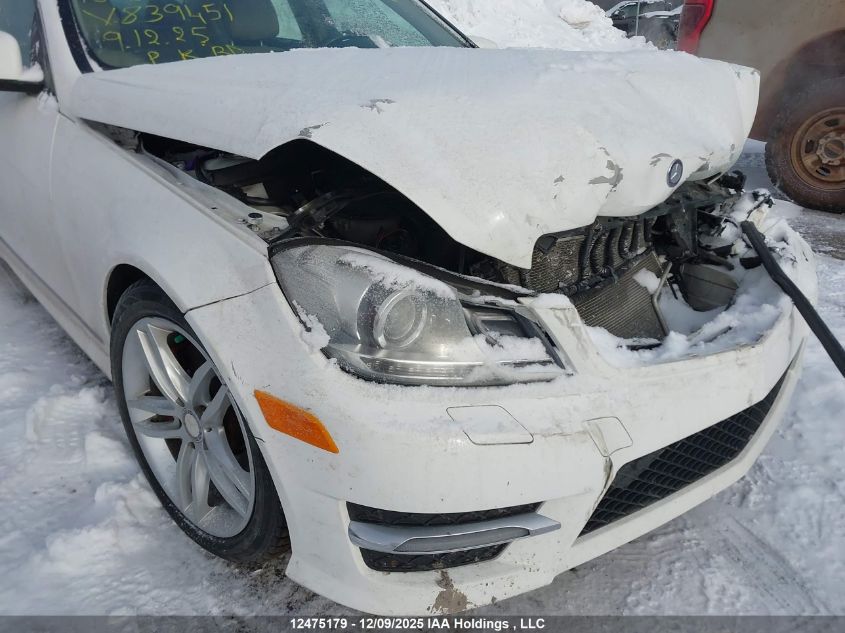 2013 Mercedes-Benz C 300 4Matic VIN: WDDGF8AB5DA839451 Lot: 12475179