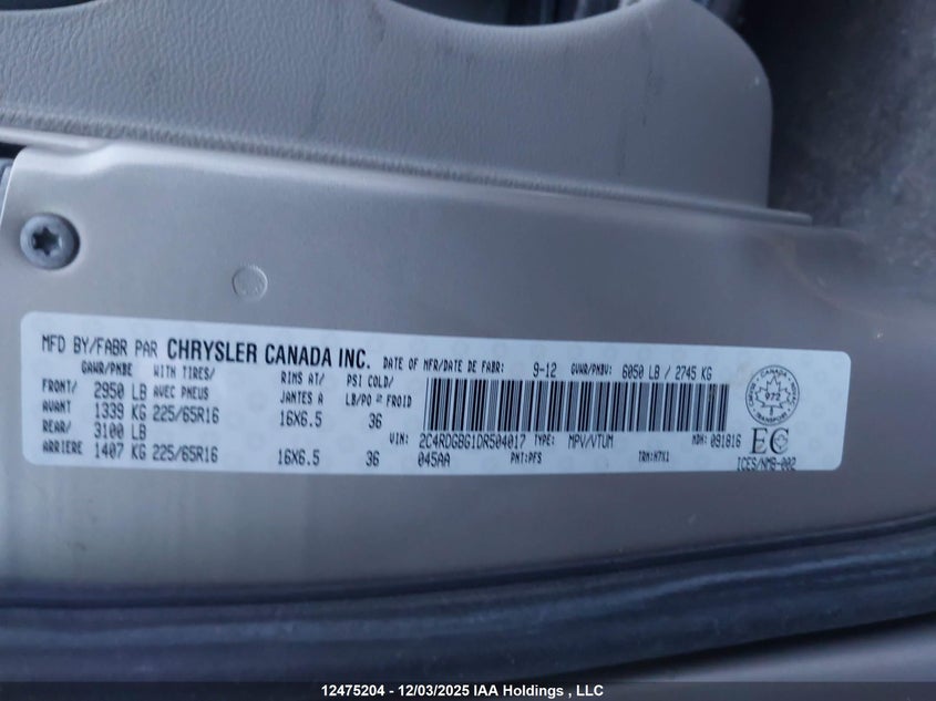 2C4RDGBG1DR504017 2013 DODGE CARAVAN photo no. 18