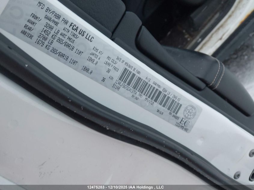 2016 Jeep Grand Cherokee Limited VIN: 1C4RJFBG7GC413754 Lot: 12475283