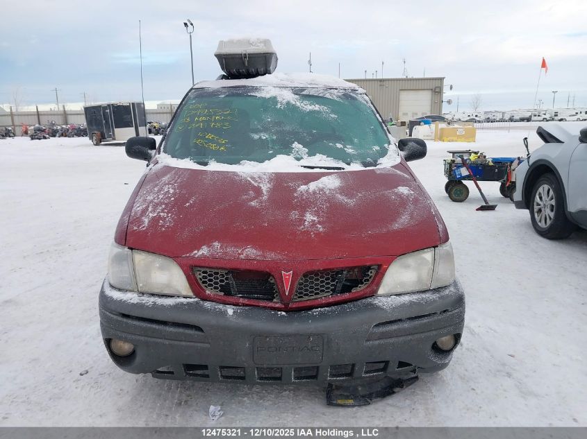 2003 Pontiac Montana Gt/Se VIN: 1GMDX03E13D291783 Lot: 12475321
