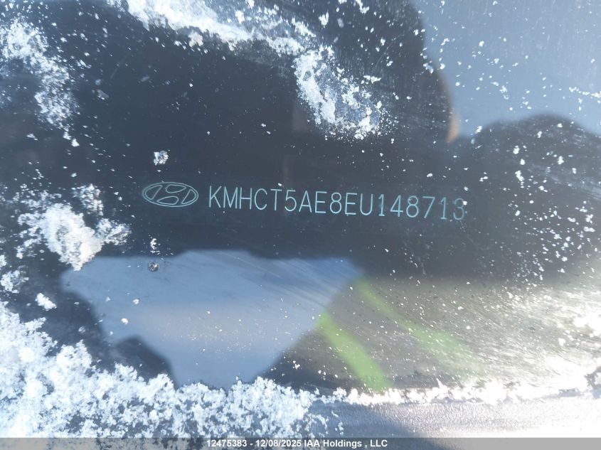 2014 Hyundai Accent Gls/Gs VIN: KMHCT5AE8EU148713 Lot: 12475383