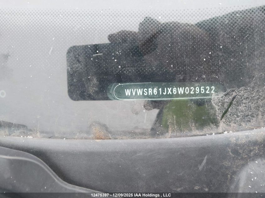 2006 Volkswagen Jetta Gls Tdi VIN: WVWSR61JX6W029522 Lot: 12475397