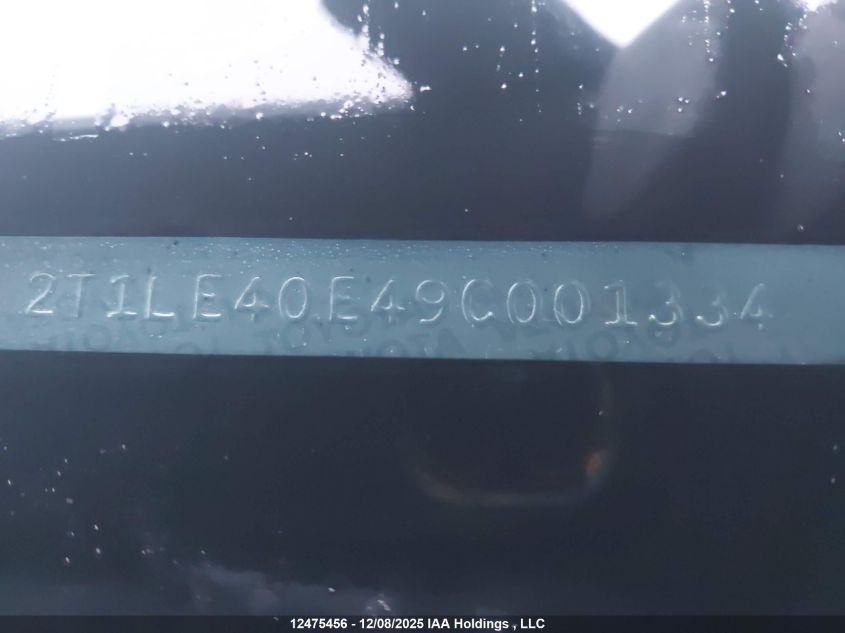 2009 Toyota Matrix VIN: 2T1LE40E49C001334 Lot: 12475456