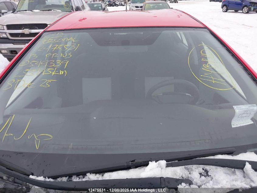 2013 Toyota Prius C VIN: JTDKDTB31D1549339 Lot: 12475531