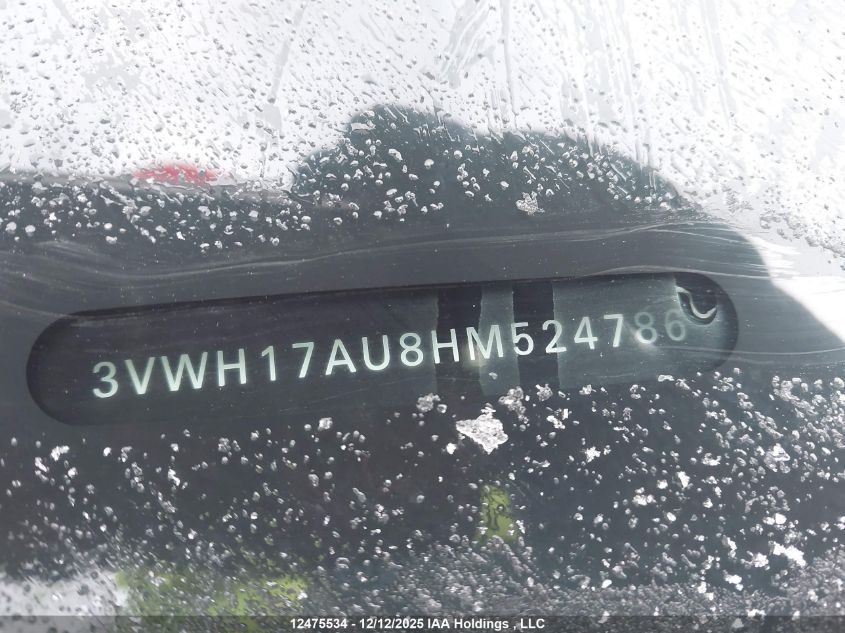2017 Volkswagen Golf Alltrack S/Se/Sel VIN: 3VWH17AU8HM524786 Lot: 12475534