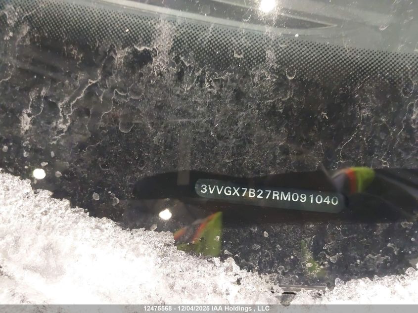 2024 Volkswagen Taos Trendline VIN: 3VVGX7B27RM091040 Lot: 12475568