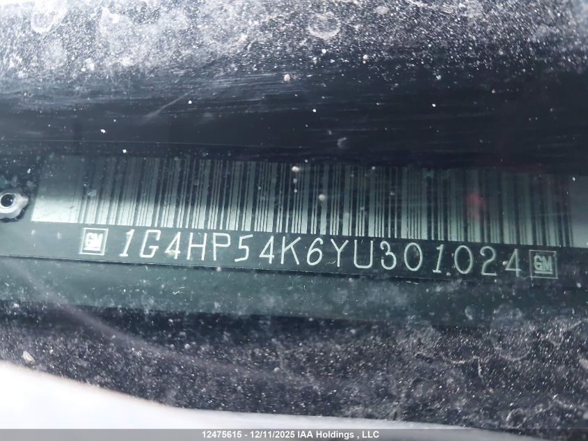 2000 Buick Lesabre Custom VIN: 1G4HP54K6YU301024 Lot: 12475615