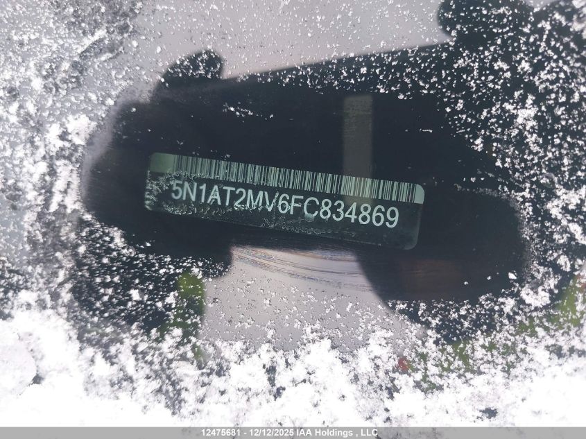 2015 Nissan Rogue S/Sl/Sv VIN: 5N1AT2MV6FC834869 Lot: 12475681