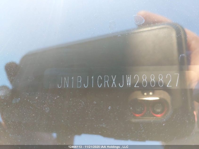 2018 Nissan Qashqai S/Sl/Sv VIN: JN1BJ1CRXJW288827 Lot: 12466113X