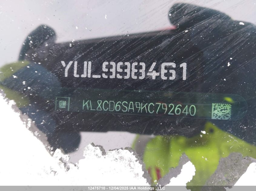 2019 Chevrolet Spark 1Lt Cvt VIN: KL8CD6SA9KC792640 Lot: 12475710