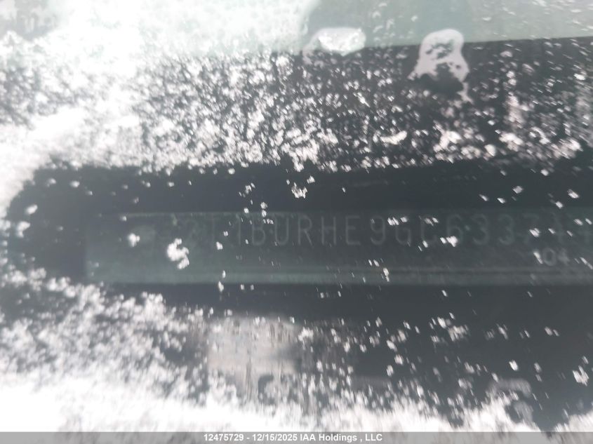 2016 Toyota Corolla VIN: 2T1BURHE9GC633744 Lot: 12475729