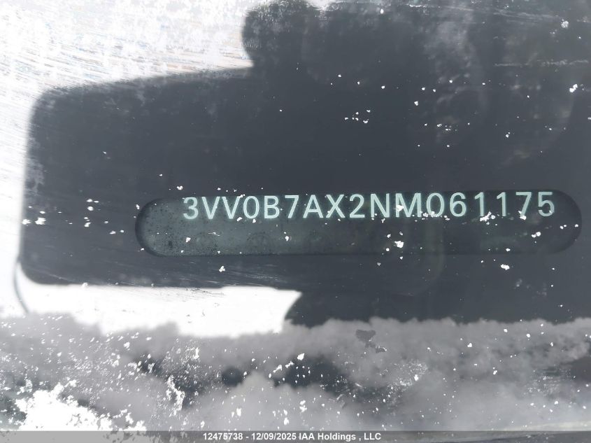 2022 Volkswagen Tiguan S VIN: 3VV0B7AX2NM061175 Lot: 12475738