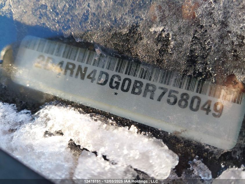 2011 Dodge Grand Caravan Express VIN: 2D4RN4DG0BR758049 Lot: 12475751